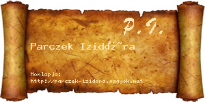 Parczek Izidóra névjegykártya